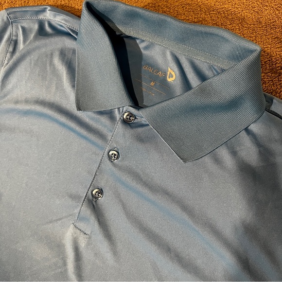 NWOT Baleaf men’s MED UV 50+ long sleeve polo (baby blue) - Picture 2 of 5